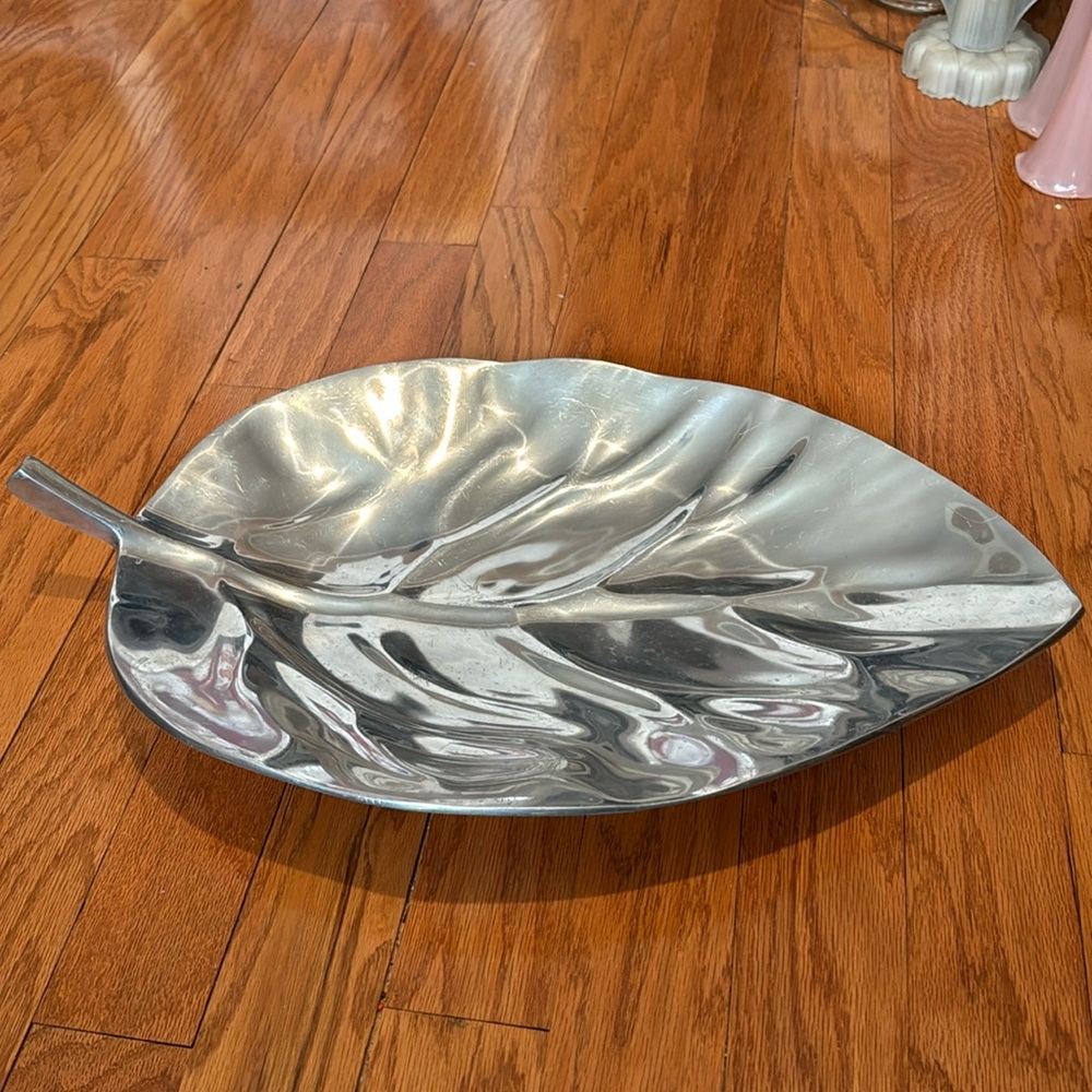 Large Silver Leaf Platter